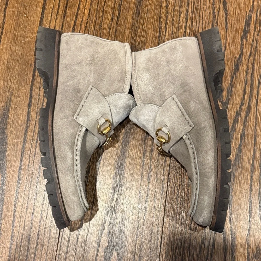 Gucci Suede Horsebit Ankle Boots Loafers